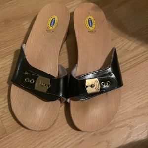 Dr Scholls Wood Soles with Rubber bottoms